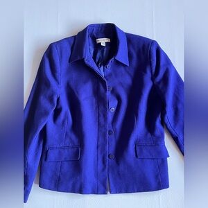 Amanda Smith Royal Blue Blazer 100% Wool sz 12P